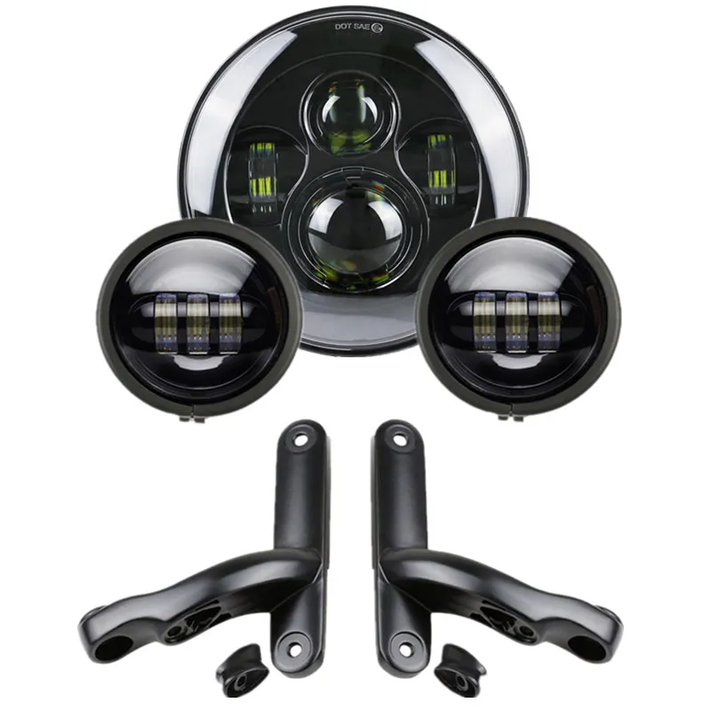 For Street Glide Frame Accessories Led 7" Motorcycle H4 Hilo Beam Headlights 4 1/2" Motor