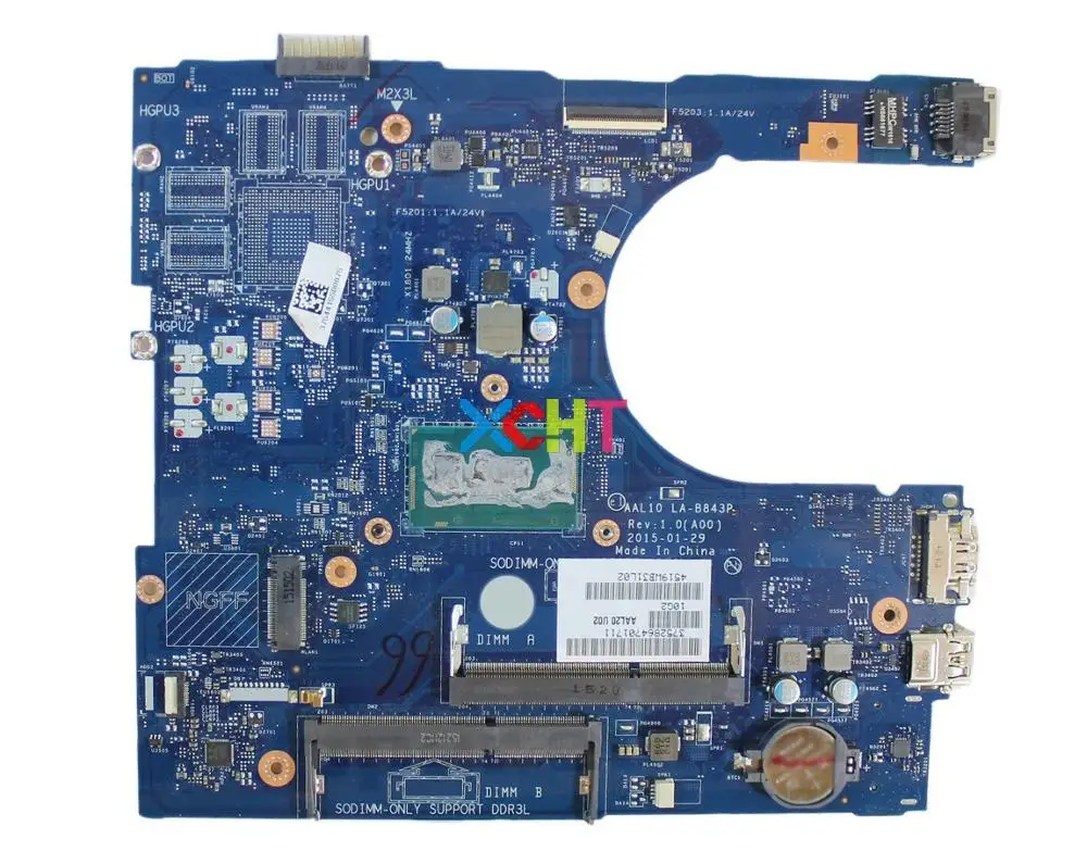 

for Dell Inspiron 17 5558 5758 CN-0RC3PN 0RC3PN RC3PN w I7-5500U CPU LA-B843P Laptop Motherboard Mainboard Tested