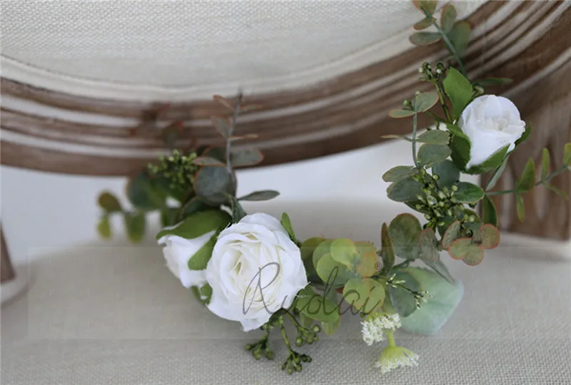 Headband Элегантное цветочное свадебное украшение на голову; белый; розовый гребень для волос в стиле бохо, свадебные аксессуары для волос ручной работы свадебные украшения головной убор HD25 - Цвет: Headband