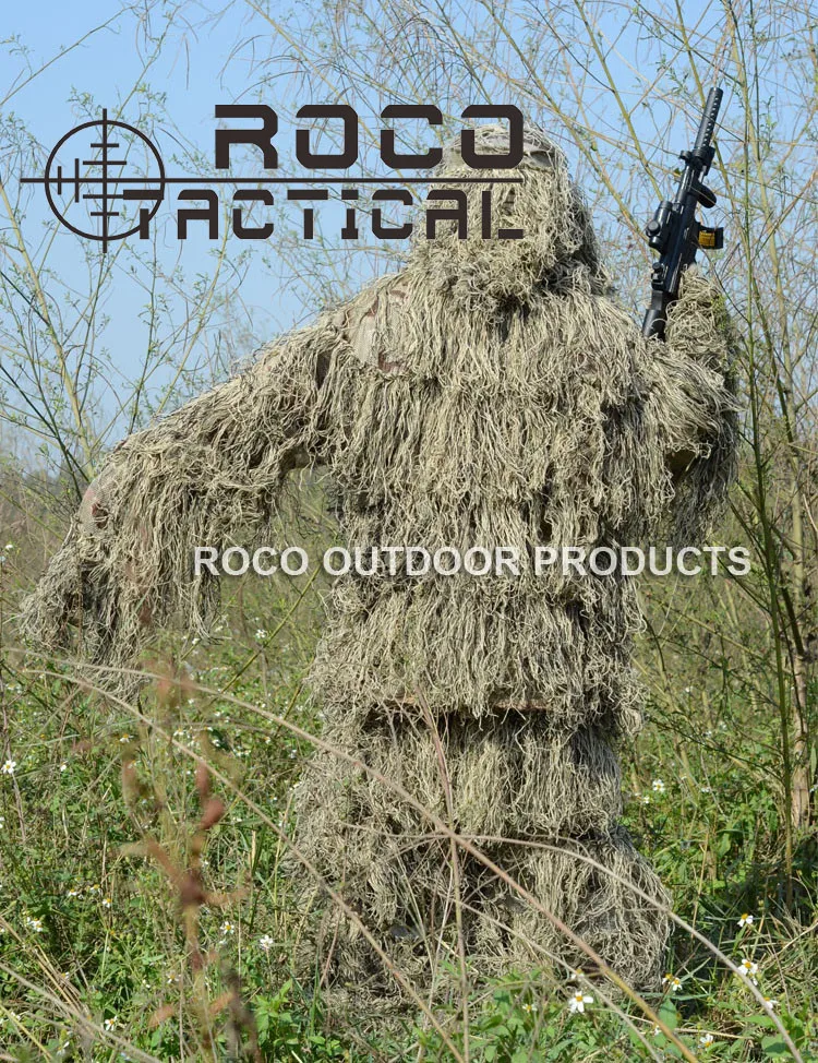 ROCOTACTICAL легкий моющийся снайперский Ghillie костюм Тактический Камуфляжный костюм для военной охоты страйкбол Пейнтбол Лесной