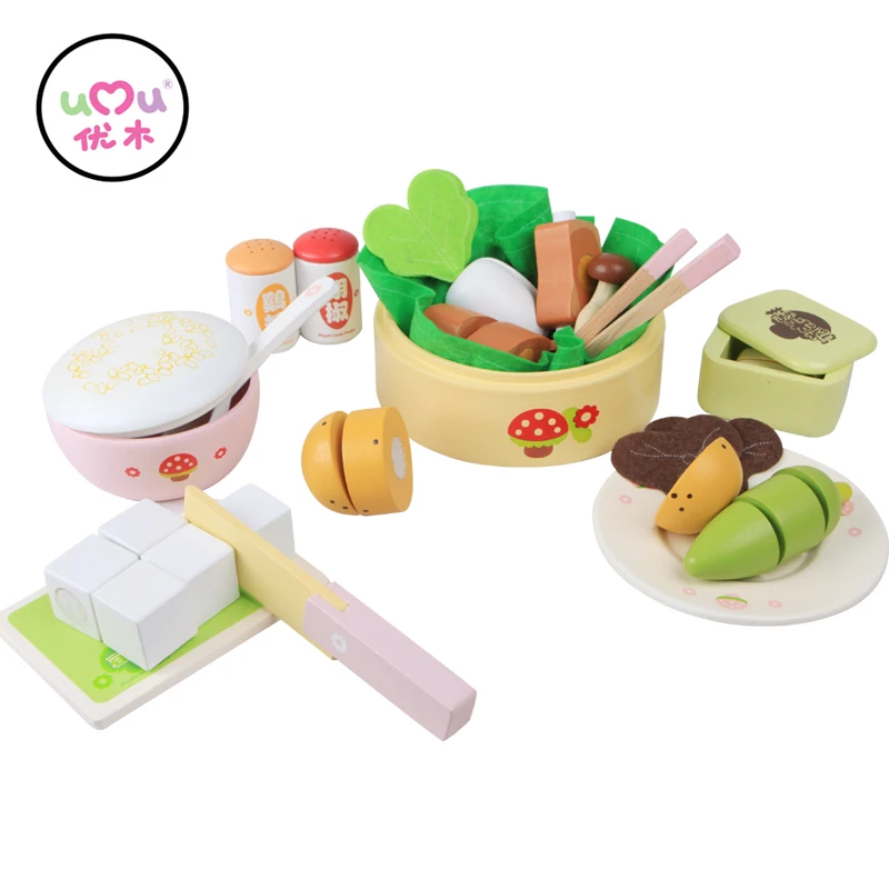 

[Umu] Girl Kitchen Cooking Toys For Children Chinese Style-Dinner Time Utensils Cutlery Sets Play Gouse Educational Toys