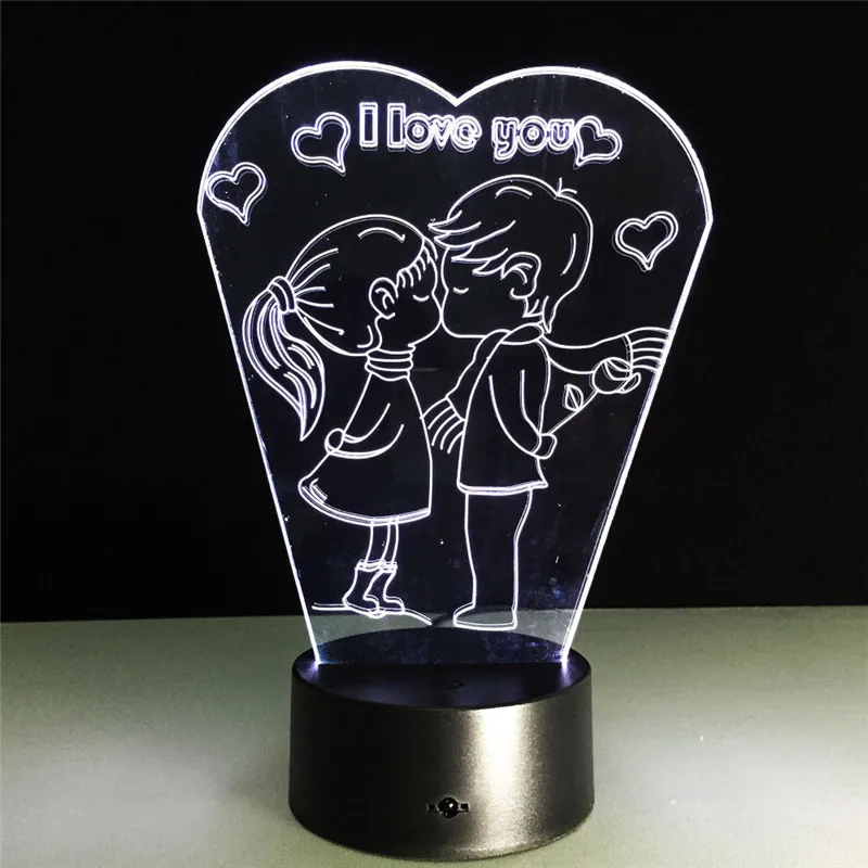 

I LOVE YOU 3D Night Light 7 Color Change USB Touch Switch Table Desk Lamp Gift nights lights with motion sensor