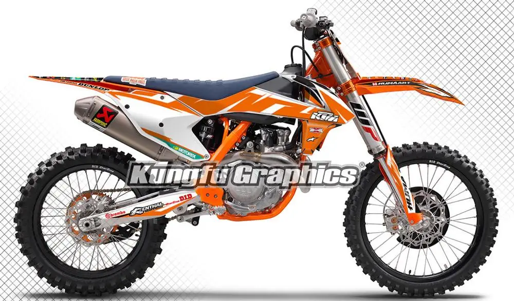 И рисунком «кунг-фу» Графика Водонепроницаемый наклейки Dirt Bike гоночный автомобиль Наклейка Декор для KTM 125 150 250 350 450 SX SXF SX-F XCF XC-F - Цвет: Style 02
