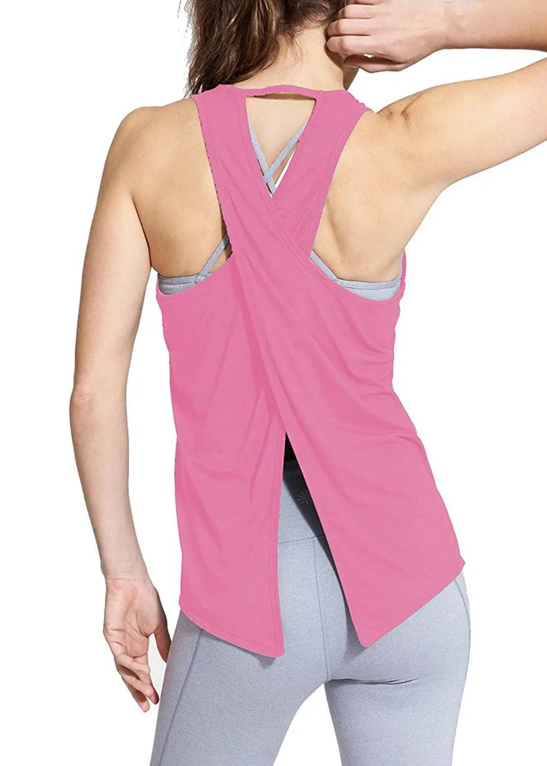 Женская футболка для спортзала, летний топ для йоги, Быстросохнущий Спортивный жилет, женская одежда для фитнеса, майка без рукавов для тренировок, спортивная одежда для бега - Цвет: pink