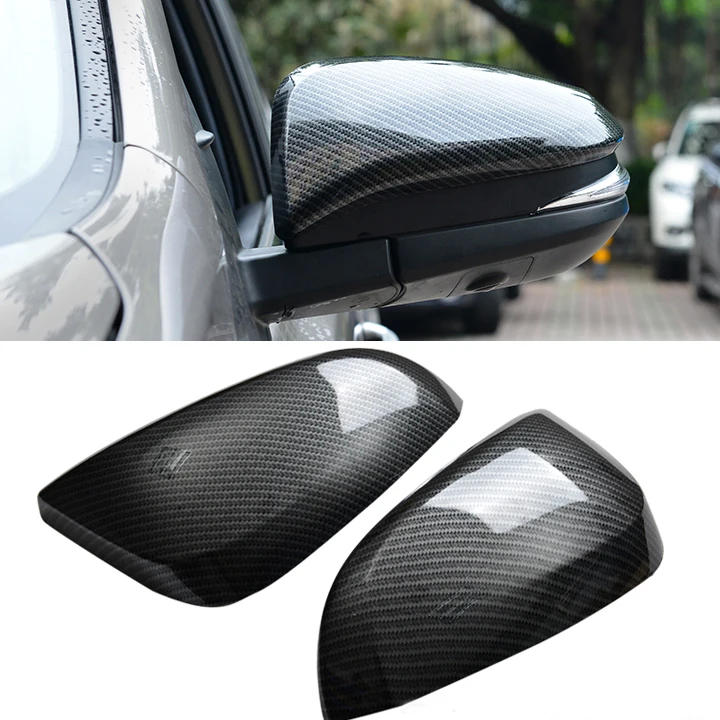 Carbon fiber Style Side Mirror Cover Trim For TOYOTA RAV4 2016 2017in
