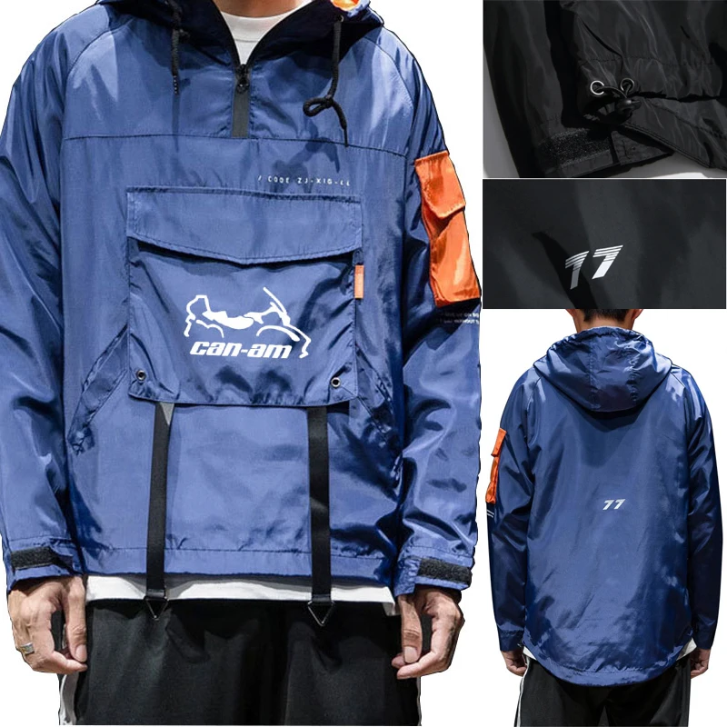 

CAN Am logo print zipper windbreaker fashion men long sleeve jacket coat(S-4XL)