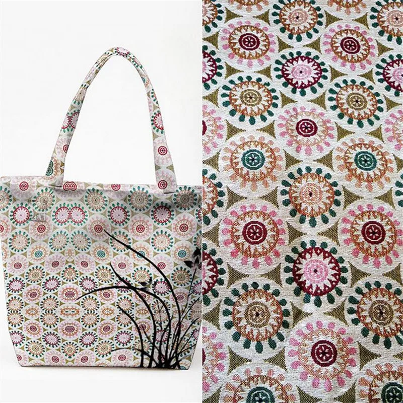 

NF-06 100*148cm The New Floral Yarn-dyed Fashion Jacquard Fabric Cotton Linen Fabric For Vintage Clothing Home Textile Fabrics