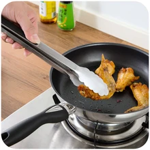2pcs lot 9inch Stainless steel Salad Tongs Cooking Kitchen Tongs BBQ Clip Bread Cake Helper Snake