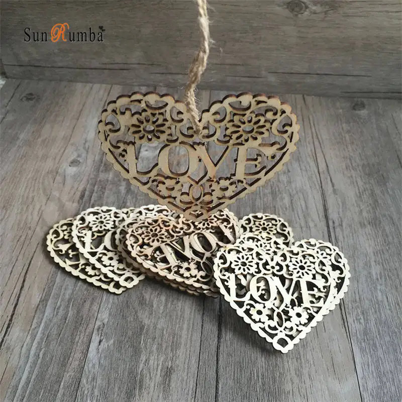 Rustic Wedding Decor Wooden Heart PUW-007-009-05