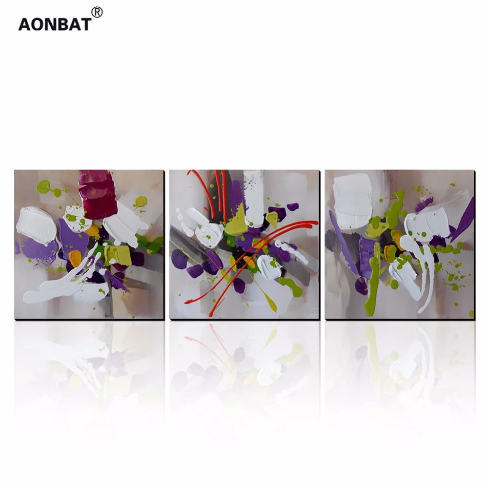 AONBAT ART 100% Pintado À Mão Pintura A Óleo Da Lona Conjunto Com Pintura Home Office Decoração DSCDOP2735 Strectcher Abstrato 3 pic