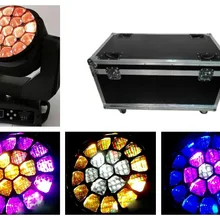 2 шт./Партия+ чехол, Zoom СВЕТОДИОДНЫЙ движущаяся головка пчелиные глаза Osram 19x15 Вт RGBW 4в1 светодиодный четырехлучевой луч b eye dmx