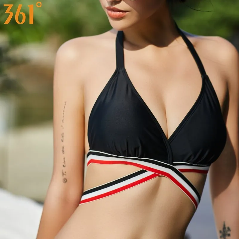 

361 Black Bikini Set 2019 Sexy Halter Swimming Suit for Women Wire Free Pad Female Swimwear Brazilian Bikini Girls Bathing Suit