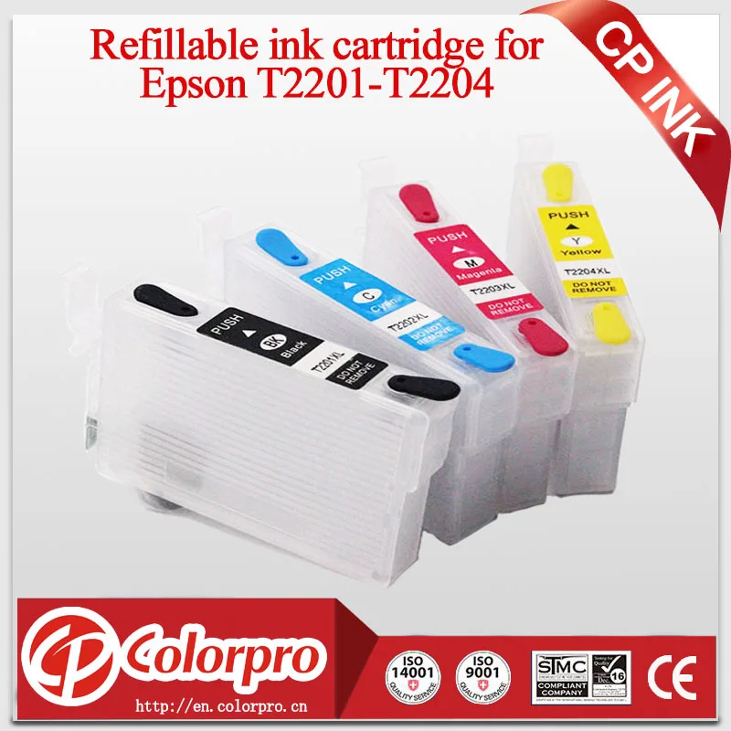 

4PK T2201-T2204 Empty refillable ink cartridge for Epson T220 T220XL for Epson WF-2630 WF-2650 WF-2660 XP-320 XP-420XP424
