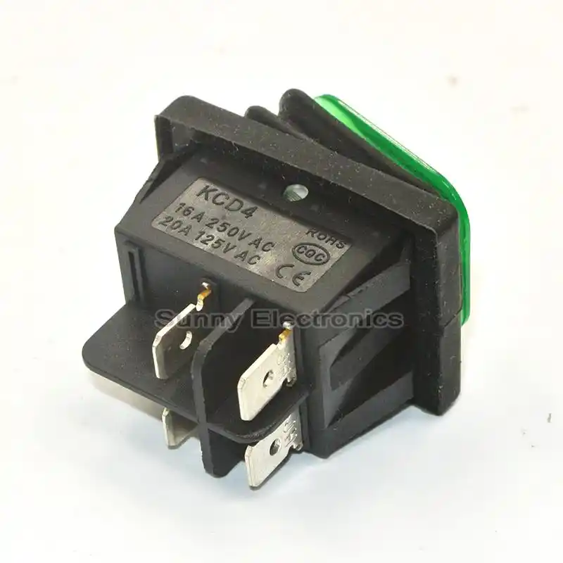 1x Green Rleil Rl2 P Waterproof Ip65 On Off Boat Car Rocker Switch