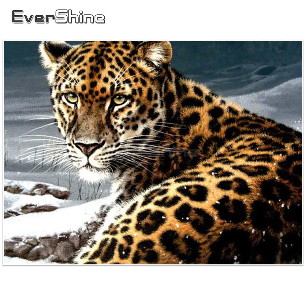 

EverShine 5D Diamond Painting Full Drill Square Rhinestones Diamond Embroidery Animals Diamond Mosaic Cheetah Living Room Decor