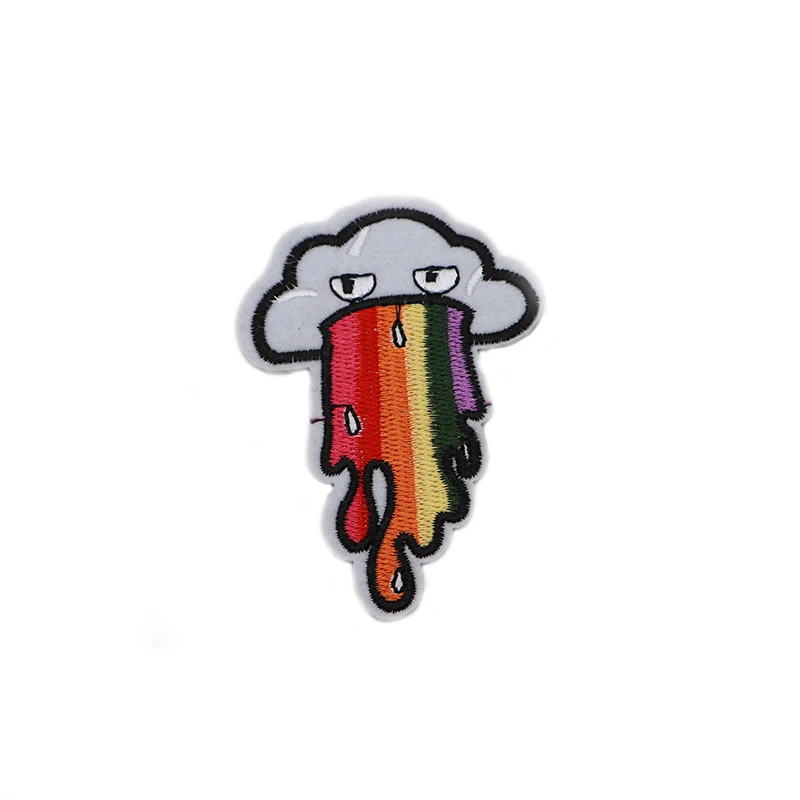 

2pcs/lot Crying the Mushroom Clouds Iron On Embroidery Patches Hotfix Applique Motifs Sew On Garment Stickers SC3337