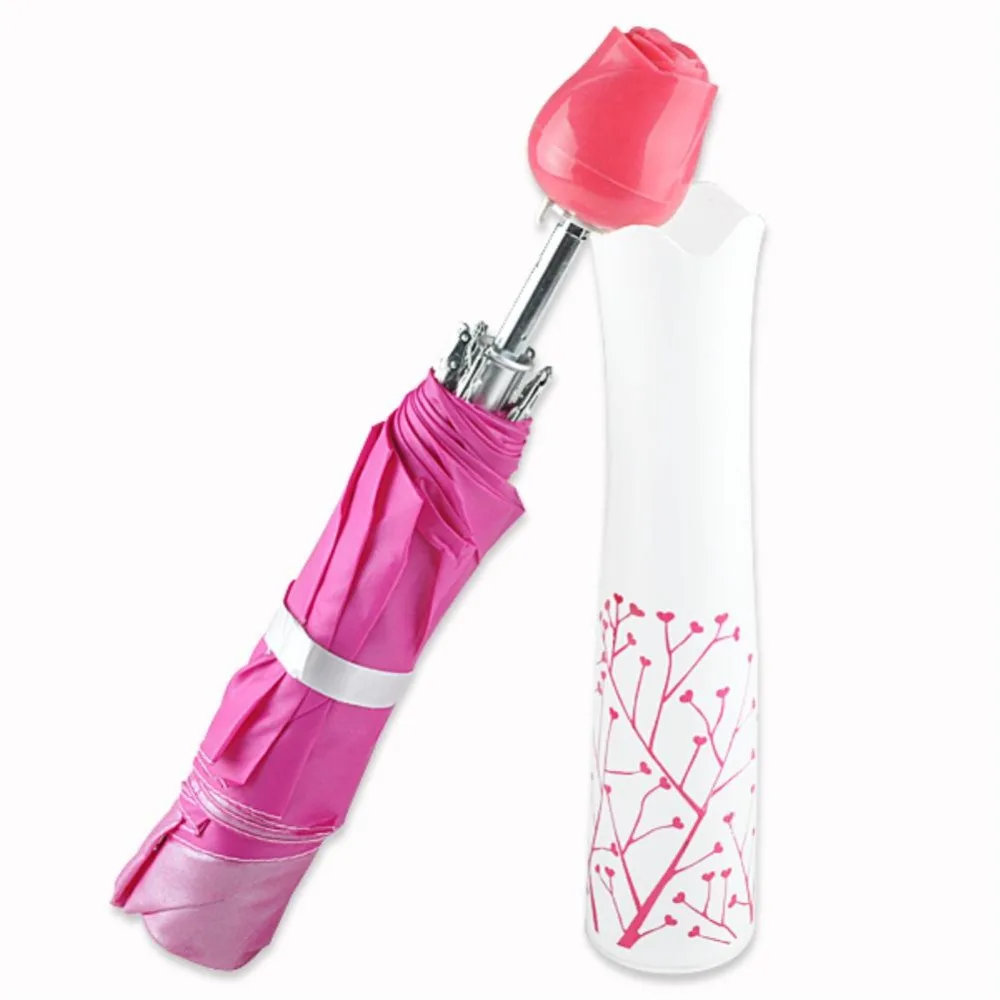 Rose Vase Bottle Sun Rain Umbrella paraguas guarda chuva paraguas