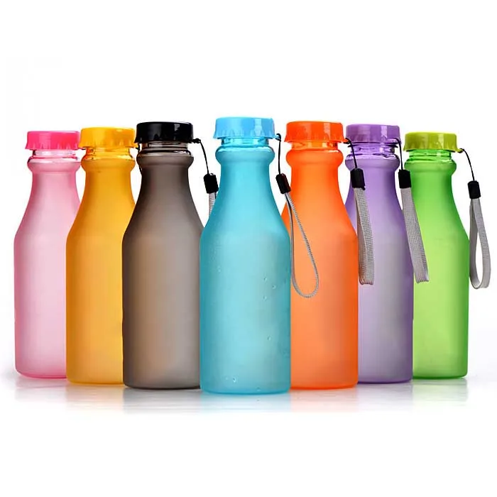 

HOT 550ml Random Color Leak Proof Portable Plastic Frosted Water Bottle Travel School Drinking Bottle Outdoor Sports Drinkware