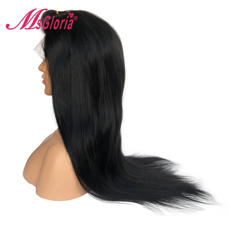 360 синтетический парик для женщин бразильские Remy прямые человеческие волосы парик с детскими волосами предварительно сорванные натуральные волосы линия отбеленные узлы