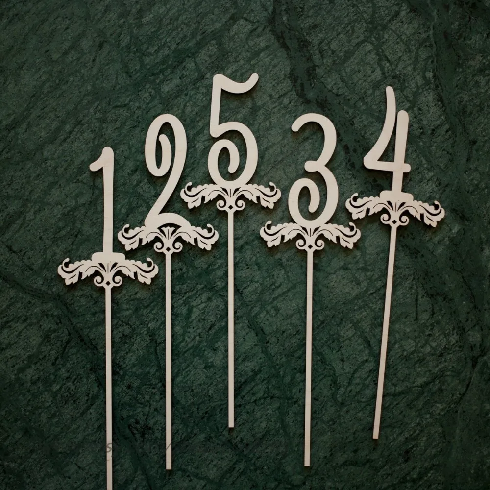 

Wooden Table Numbers on a stick, Wood Wedding Table Numbers, Wedding Table Numbers Set, Wedding Table Decor, Table Numbers