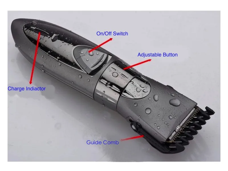Электрическая машинка для стрижки волос, регулируемая расческа, перезаряжаемый триммер для бороды, машинка для стрижки волос, водонепроницаемая машинка для взрослых и детей