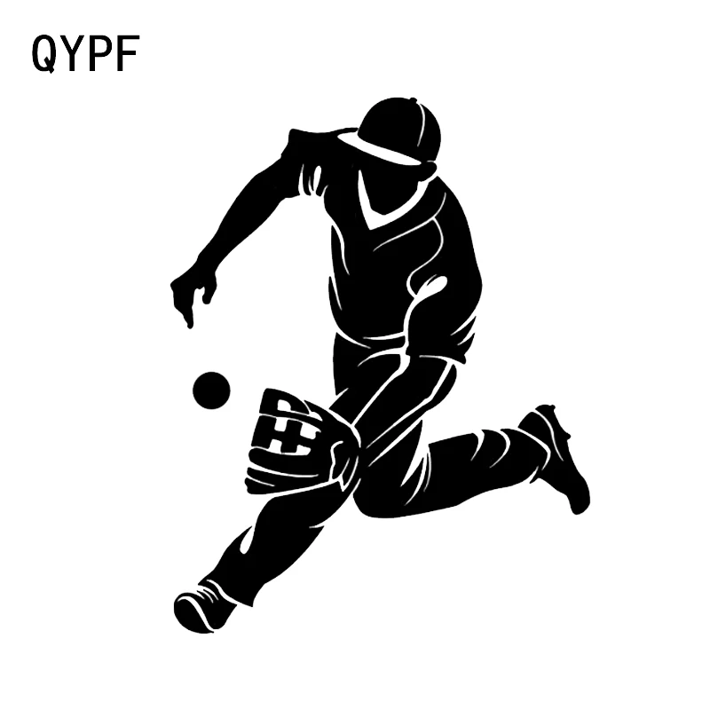 

QYPF 11.4*14.5CM Fashion baseball Decor Silhouette Car Styling Stickers Accessories Vinyl C16-0592