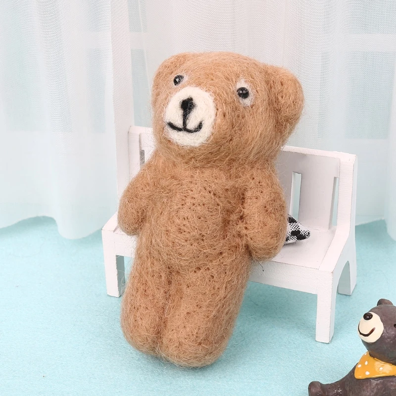 Реквизит для новорожденных аксессуары фетровый вязаный медведь детская