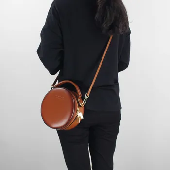 

Fashion Mini Luxury Handbags Genuine Leather 2018 Shoulder Crossbody Bags For Women Designer Small Messenger Bag Circle Sling