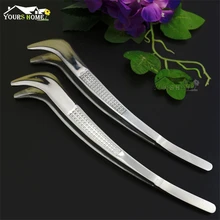 1 шт. 19 см изогнутые пинцеты щипцы с удобной рифленой ручкой, для медицинской, красоты, приготовления пищи, кухня бар аксессуар