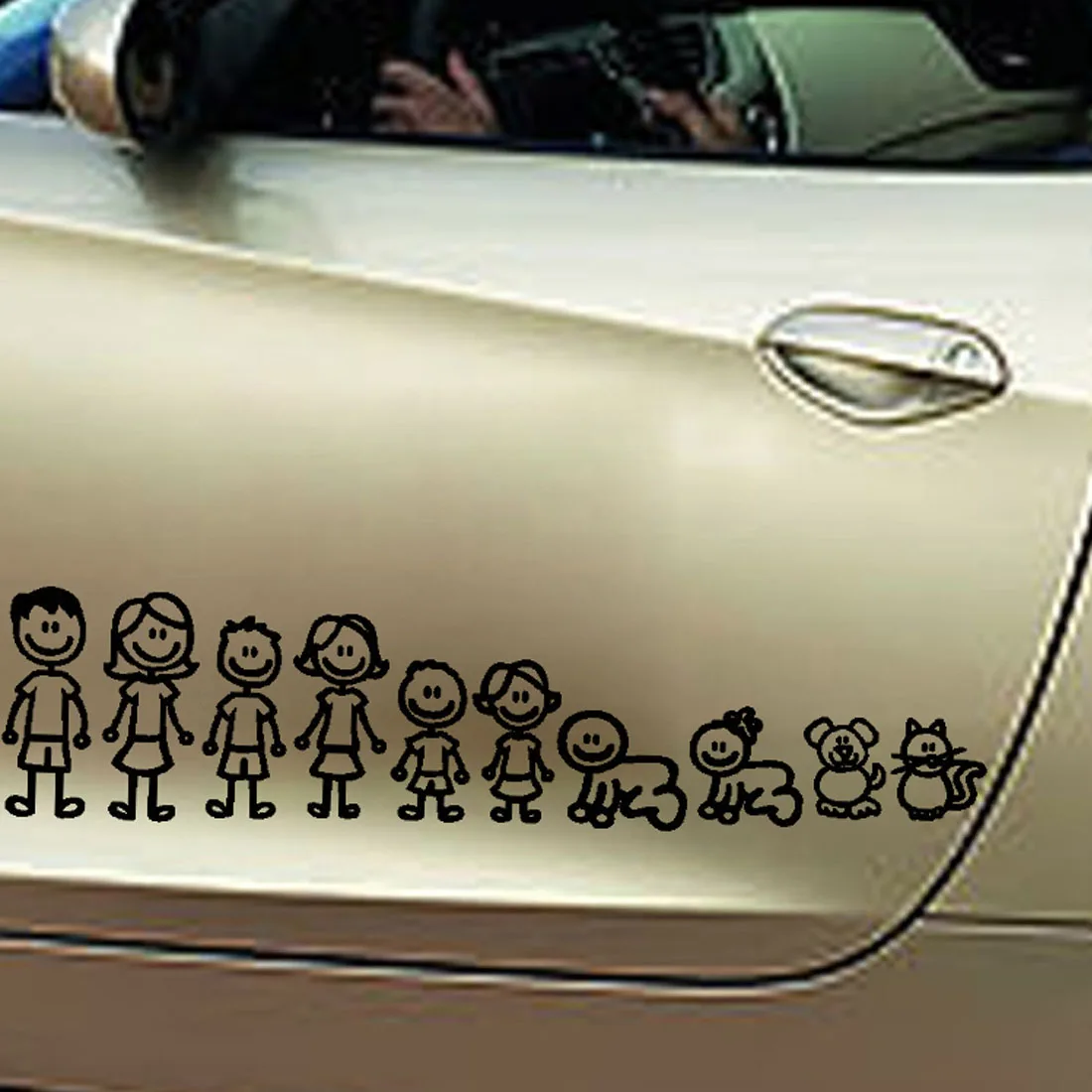 Dewtreetali Cartoon Large Family Car Stickers Fashion Vinyl Car Decorative Accessories Car