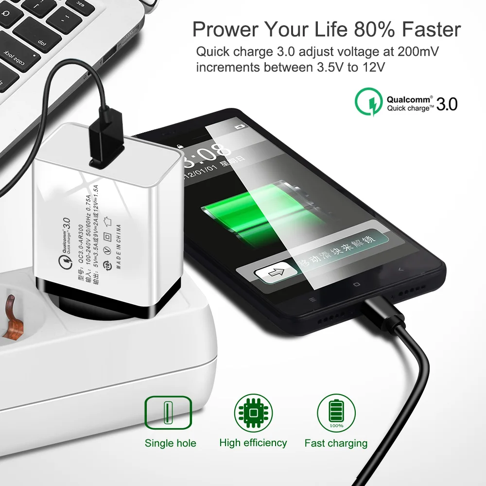 أولاف العالمي سريعة تهمة 3.0 شاحن يو اس بي QC3.0 سريع شحن الهاتف المحمول شاحن آيفون 6 s زائد سامسونج Xiaomi4 باد الهواء