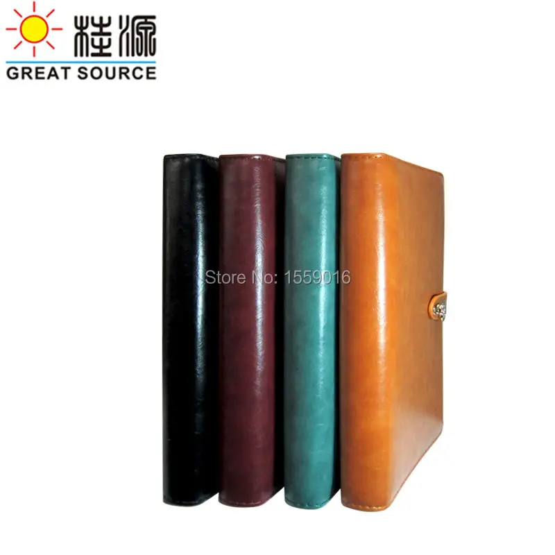 

High qualigh leather 6 ring binder with lock hasp for A5 notebook