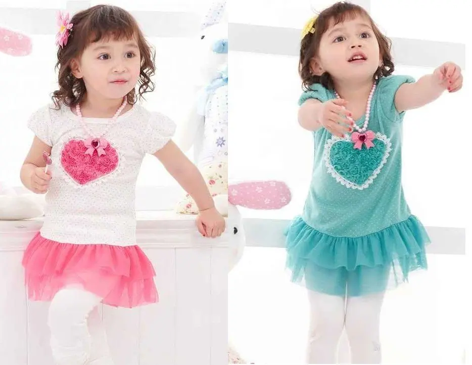 2016 New Arrived Free Shipping Baby Dress/Loving Heart design 2 colors