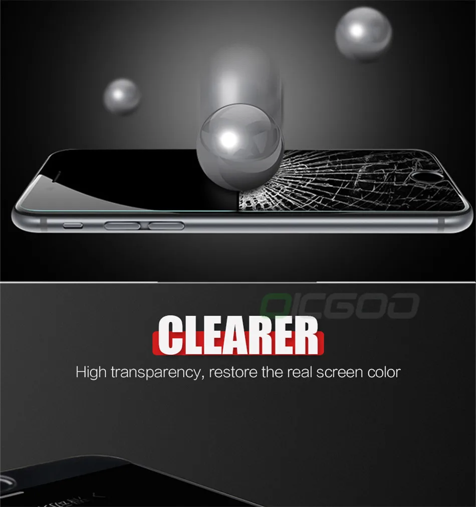 OICGOO закаленное стекло для iPhone 7 8 6 Plus 5 5S SE Защита экрана для iPhone 6 6s Plus 5S Xr X XS Max защитное стекло