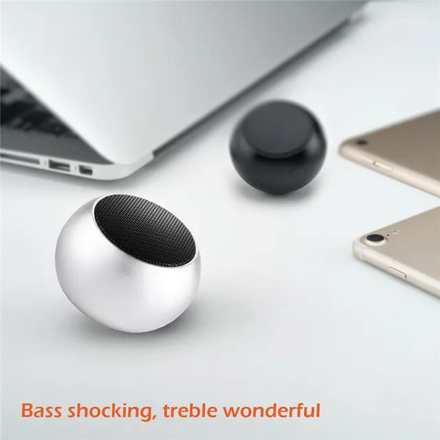 LERBYEE Bluetooth Min Speaker BM3D Subwoofer Hand-free Call Portable Speaker Bass Stereo Music Player Black for iPhone xiaomi