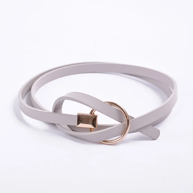 style 1 gray Тонкие ремни из искусственной кожи для женщин, яркие цвета, Женские поясные ремни, женское платье, ремень, пояс, femme cinturones para mujer - Цвет: style 1 gray