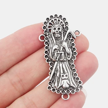 

10pcs Grim Reaper Charms Pendants Connector for Jewelry Making Findings 26.5*52mm