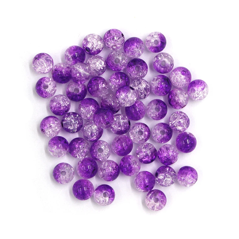 Purple 50 шт., акриловые бусины для рукоделия, жемчуг, 10 цветов, хрустящие круглые бусины-разделители для рукоделия, 8 мм, ювелирные изделия ручной работы, гирлянды с шариками-парелами - Цвет: Purple