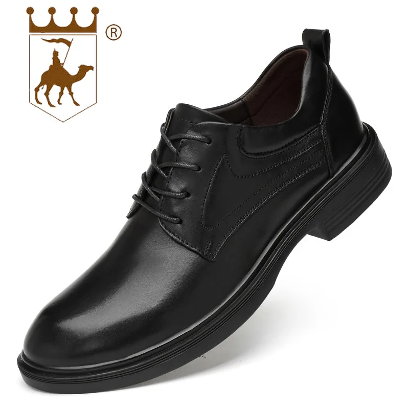 

BACKCAMEL Business Casual Footwear Men's Wild Soft Leather Big Head Tooling Shoes Large Size Leather Crocodile Men's Dress Shoes