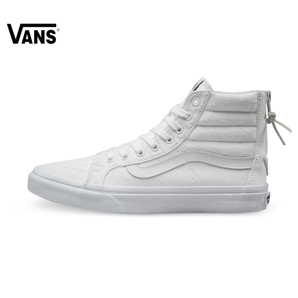 

Original Vans New Arrival White Color High-Top Women's Skateboarding Shoes Sport Shoes Canvas Shoes Sneakers