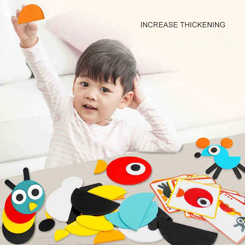 

Woodiness Jigsaw Puzzle Type Three-Dimensional Geometric Shape Unisex Interesting Intelligence Puzzle Preschool Education
