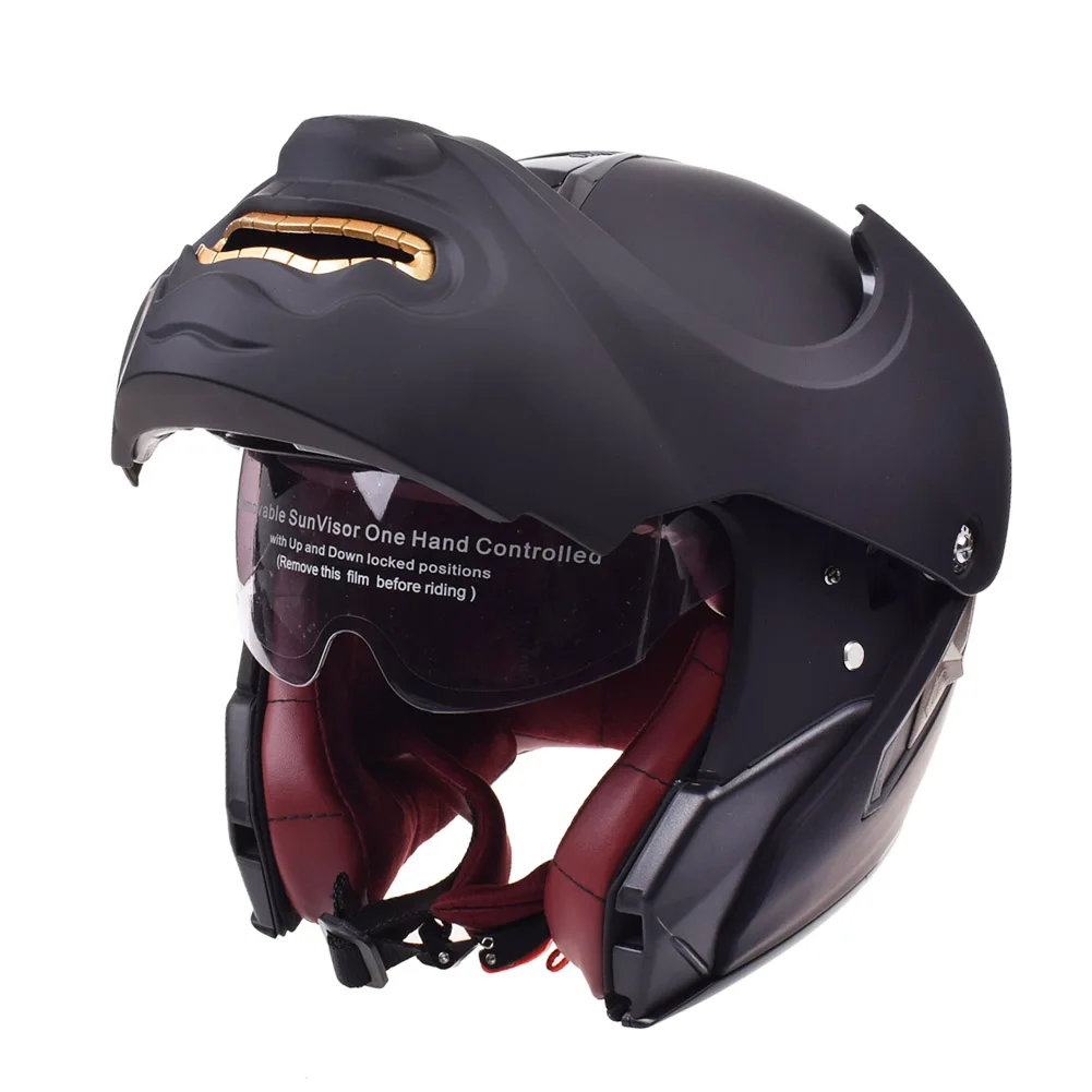 

Flip Up Motorcycle Helmet Skull Face Modular Helmet Motorcycles Chopper Retro Predator Vintage Cruiser Art Monster Helmets