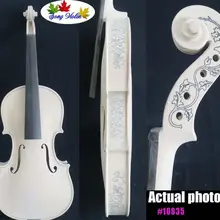 1 шт. хороший ручной работы твердой древесины незавершенной скрипки 4/4, резные ребра, шеи#10835