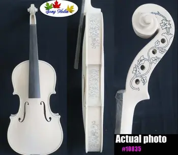 

1pcs Nice Hand-make solid wood unfinished violin 4/4,carved rib ,neck #10835