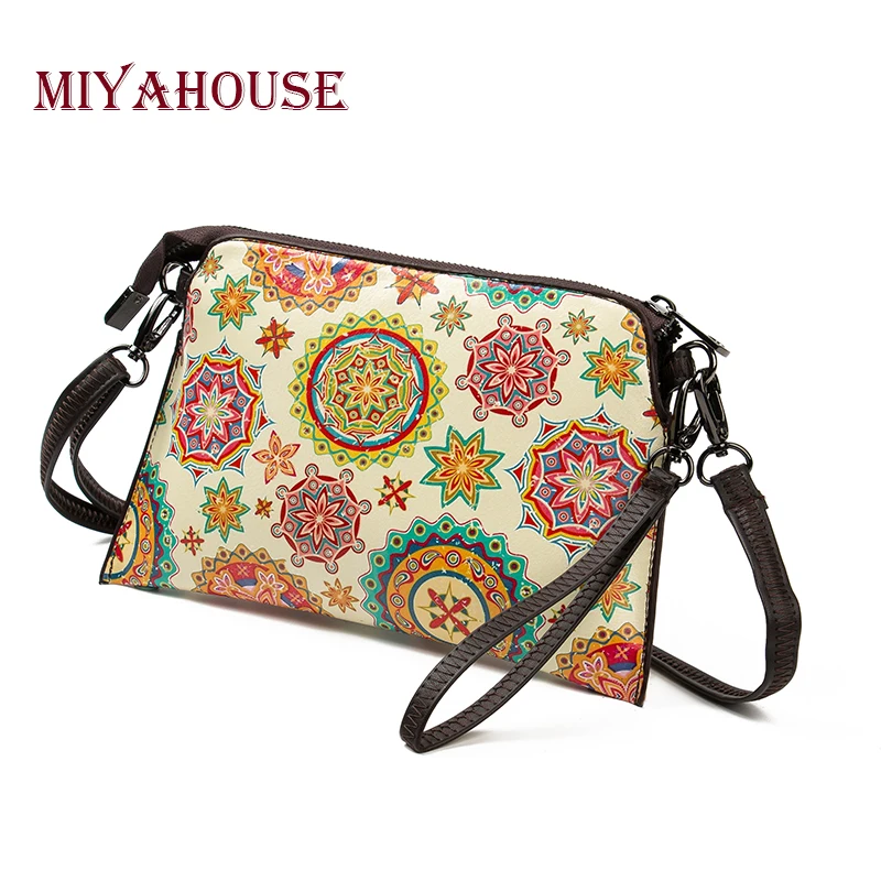 Miyahouse عالية الجودة جلدية Crossbody حقيبة السيدات الملونة صغيرة الكتف رفرف حقيبة الفتيات عارضة الكرتون طباعة المرأة حقيبة صغيرة
