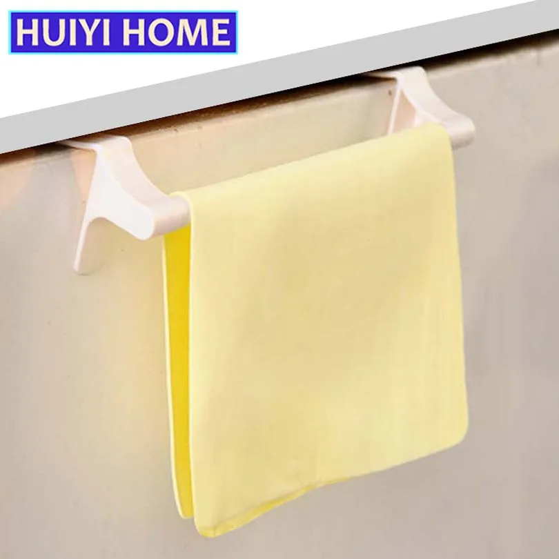 Kitchen Towel Holder Storage Shelf Plastic Cupboard Hanging Rag Bathroom Organizer Accessories Rack EGN055