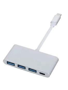 

USB 3.1 Type C to 3 USB 2.0 w/ Power Aluminum alloy Converter Function Super Speed 10Gbps Silver