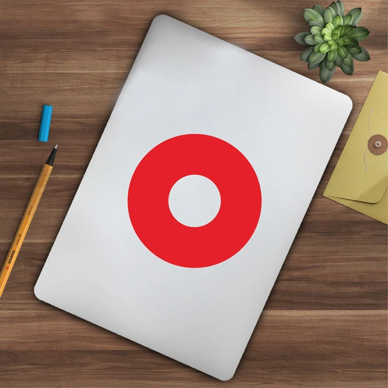 Red Donut Art Decal Laptop Decor
