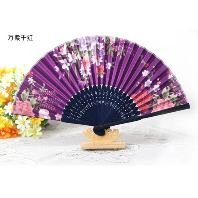 free shipping 150pcslot chinese style decorative bamboo hand fans fabric folding fan with flower - Decorative Fans free shipping 150pcslot chinese style decorative bamboo hand fans fabric folding fan with flower - Decorative Fans
