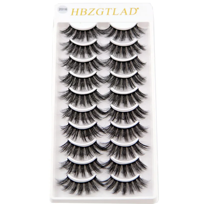 NEW 10 pairs Real Mink Eyelashes 3D Natural False Eyelashes 3d Mink Lashes Soft Eyelash Extension Makeup Kit Cilios